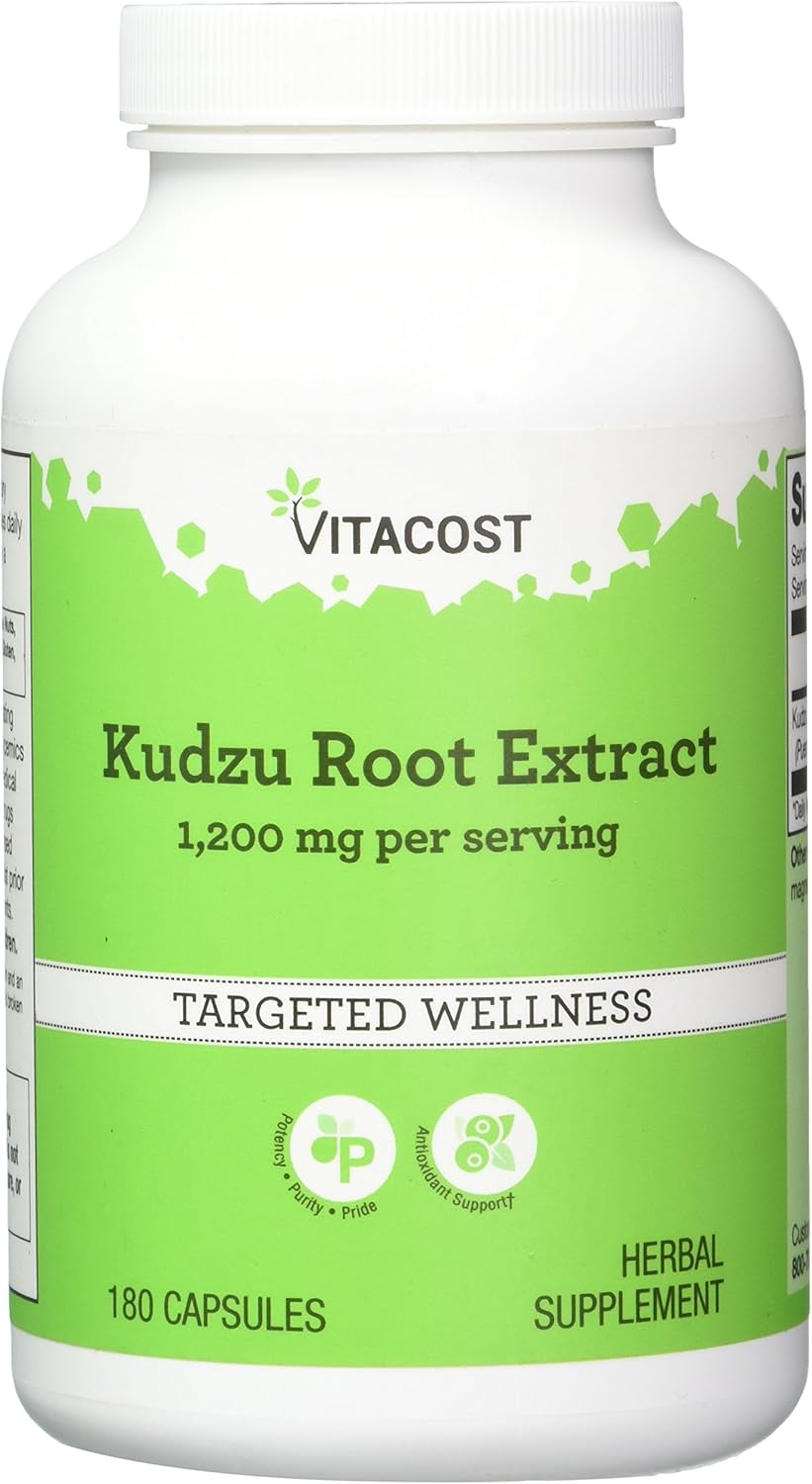 Vitacost Kudzu Root Extract Capsules - 1200 mg per serving - 180 Count