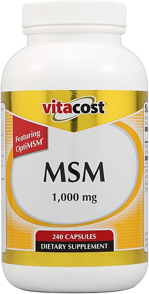 Vitacost MSM Capsules - 1000 mg, 240 Count - Vitacost Brand