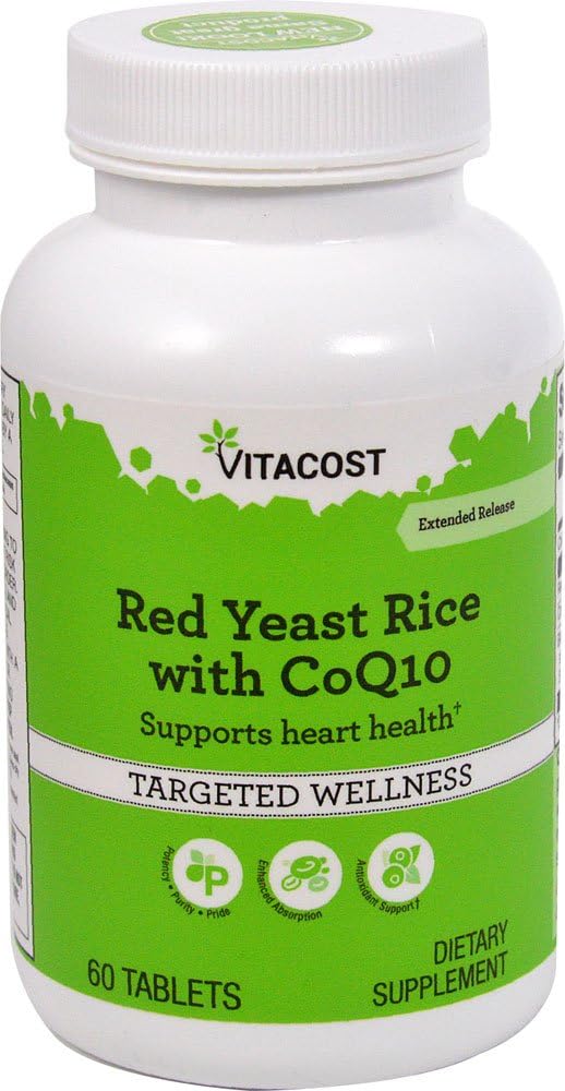Vitacost Red Yeast Rice 1200mg with CoQ10 - Extended Release Formula - 60 Tablets