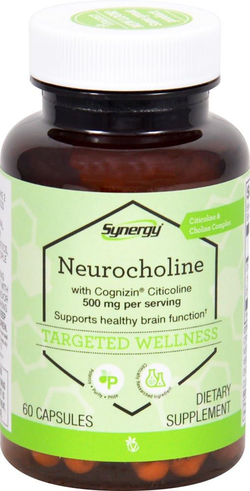 Vitacost Synergy Neurocholine with Cognizin Citicoline 500mg per Serving - 60 Capsules by Vitacost Brand