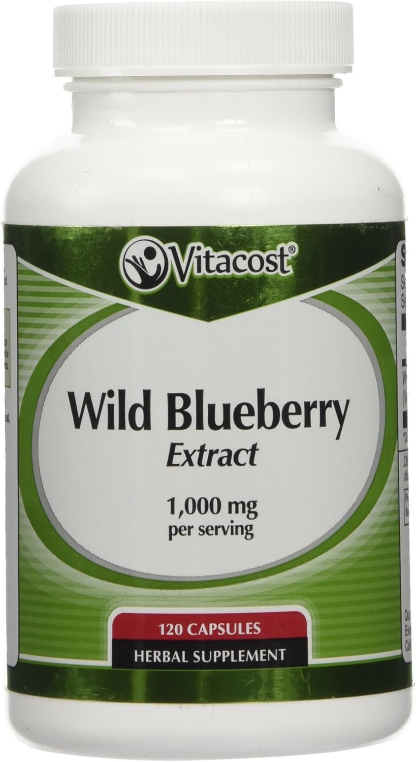 Vitacost Wild Blueberry Extract - 1000mg per serving - 120 Capsules by Vitacost Brand