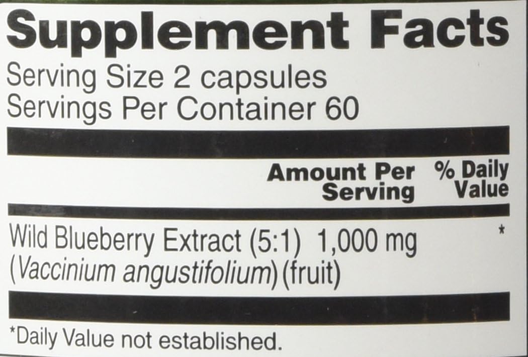 Vitacost Wild Blueberry Extract - 1000mg per serving - 120 Capsules by Vitacost Brand