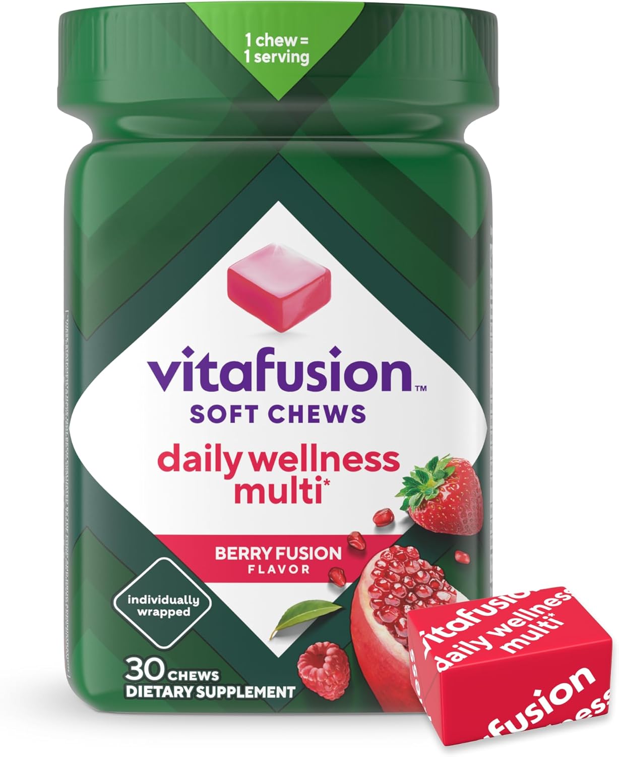 Vitafusion Berry Fusion Flavor Daily Wellness Multi Soft Chews - 30 Day Supply
