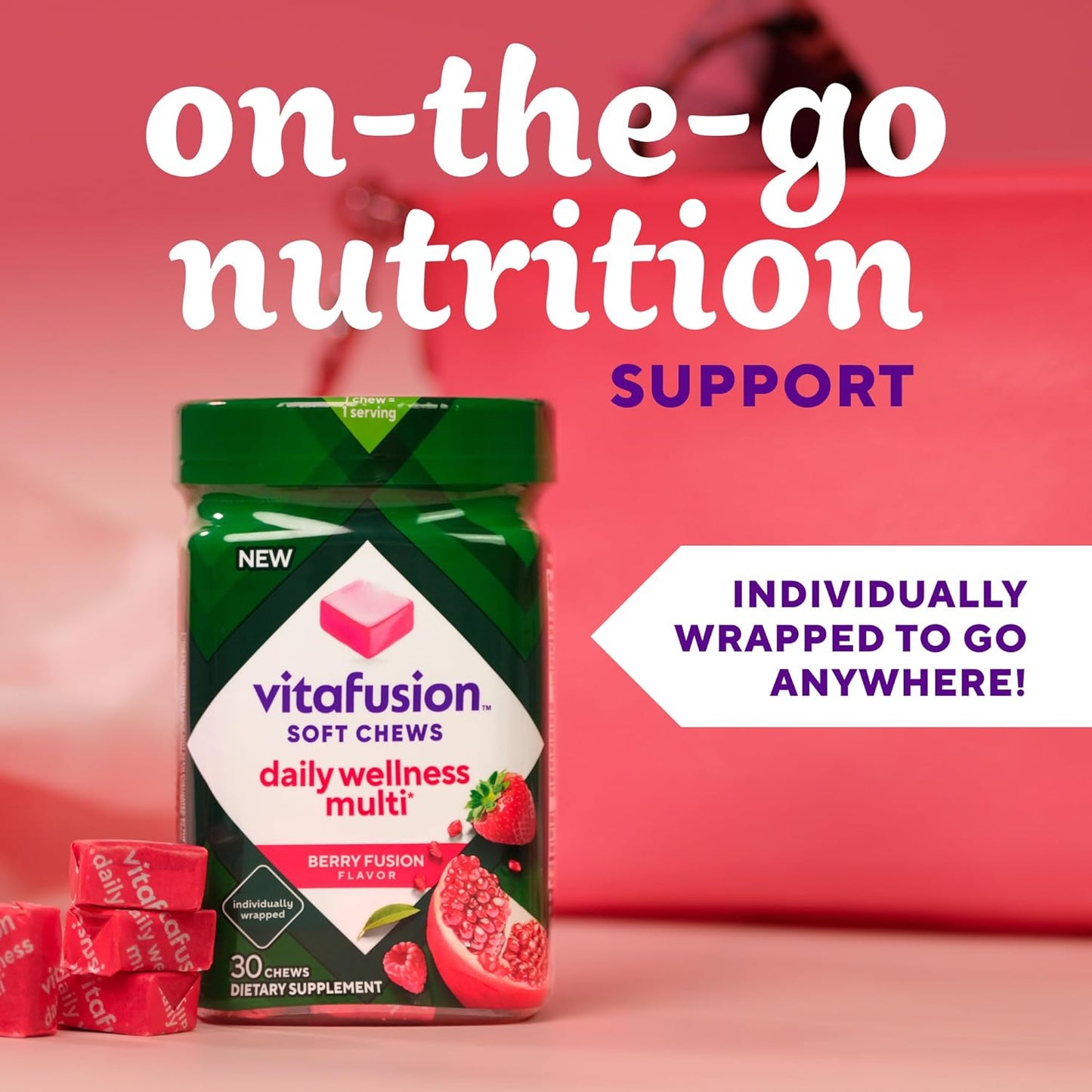 Vitafusion Berry Fusion Flavor Daily Wellness Multi Soft Chews - 30 Day Supply
