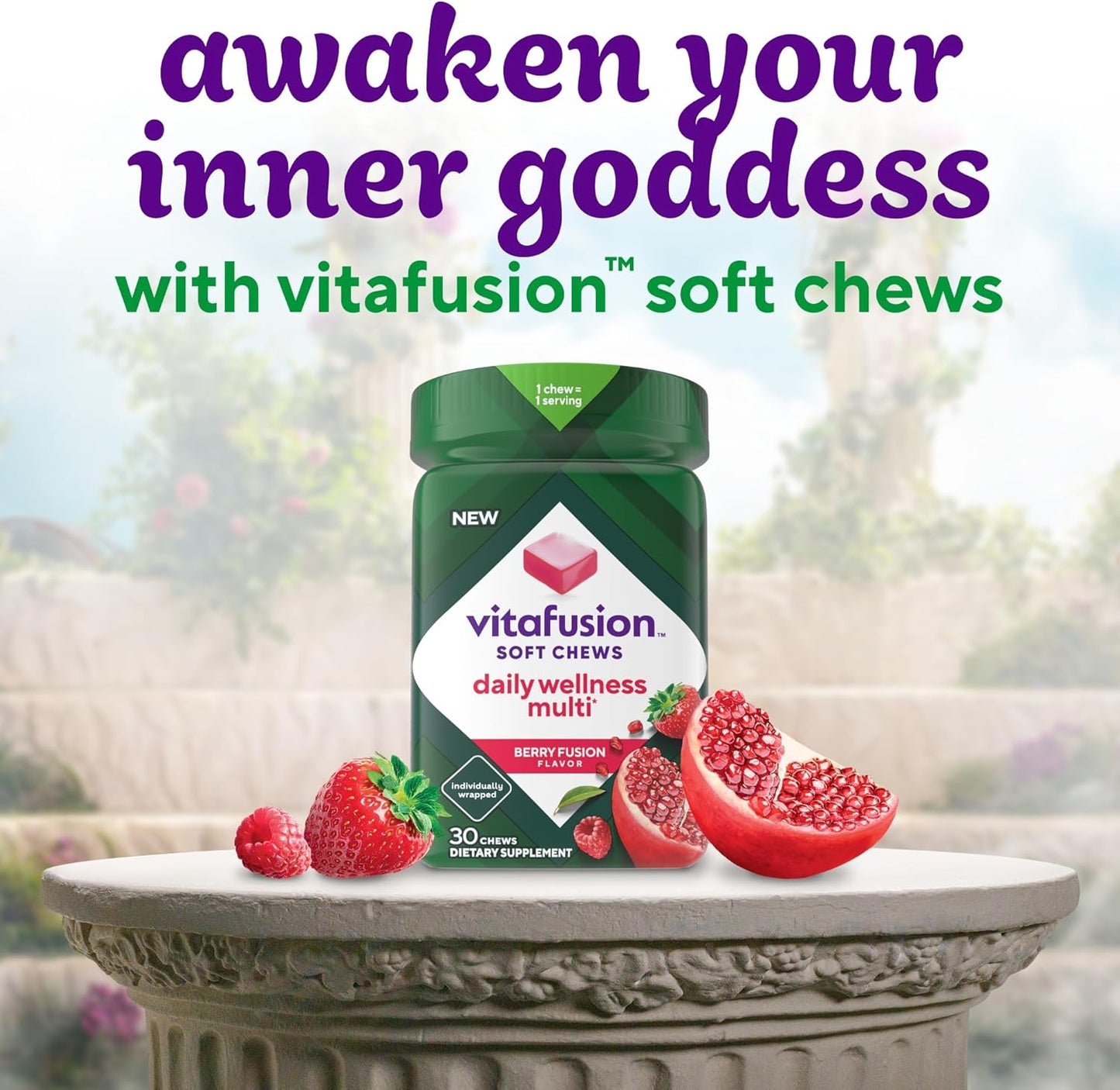 Vitafusion Berry Fusion Flavor Daily Wellness Multi Soft Chews - 30 Day Supply