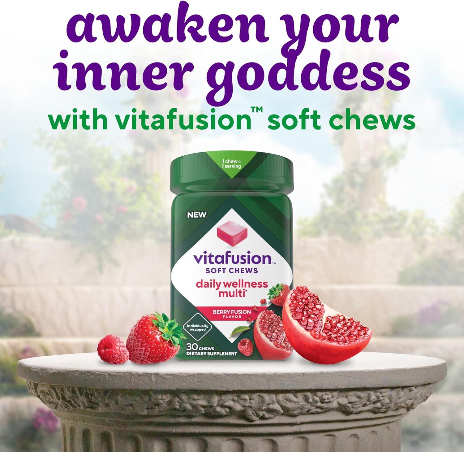 Vitafusion Berry Fusion Flavor Daily Wellness Multi Soft Chews - 30 Day Supply