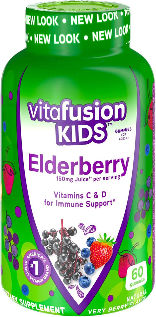 Vitafusion Kids Elderberry Gummy Vitamins - 60 Ct Immune Support Gummies for Children