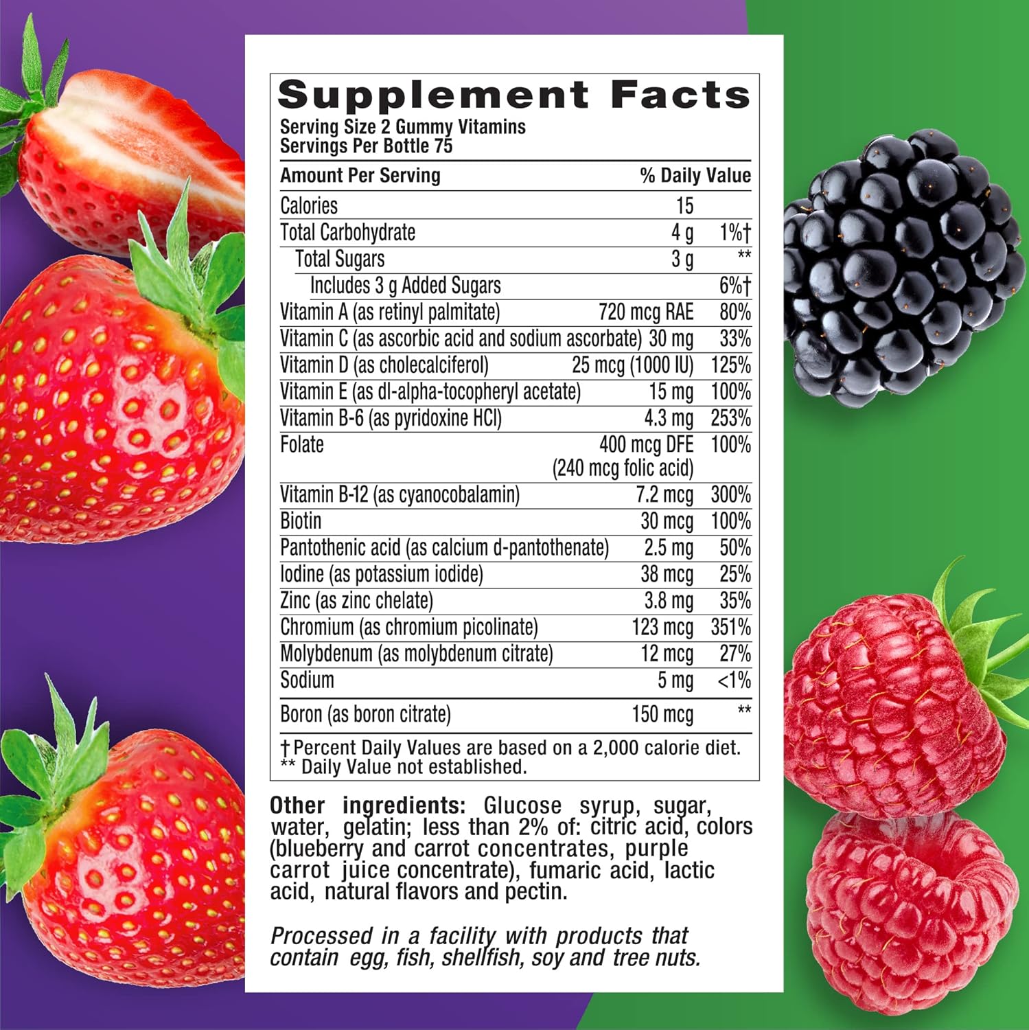 Vitafusion Men's Natural Berry Multi Gummies - 150 Count