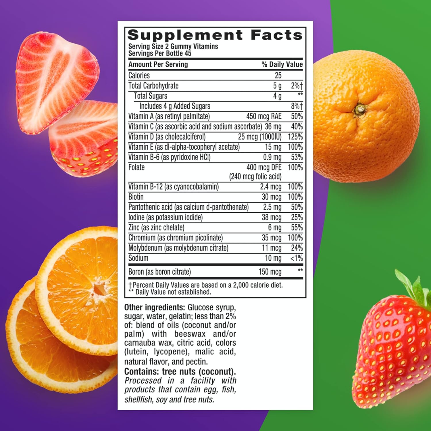 Vitafusion Multivitamin Plus Beauty Gummies - 2-in-1 Hair, Skin, Nails Support - Biotin, Retinol, Vitamin A RAE - 90 Count