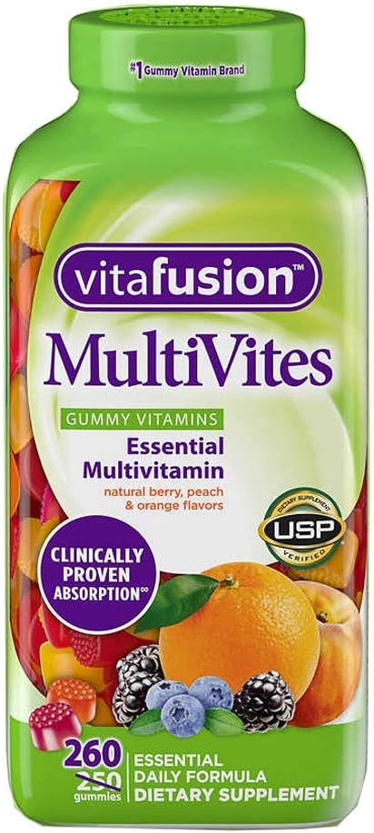 vitafusion MultiVites Gummy Vitamins, 260 Count, Assorted Flavors