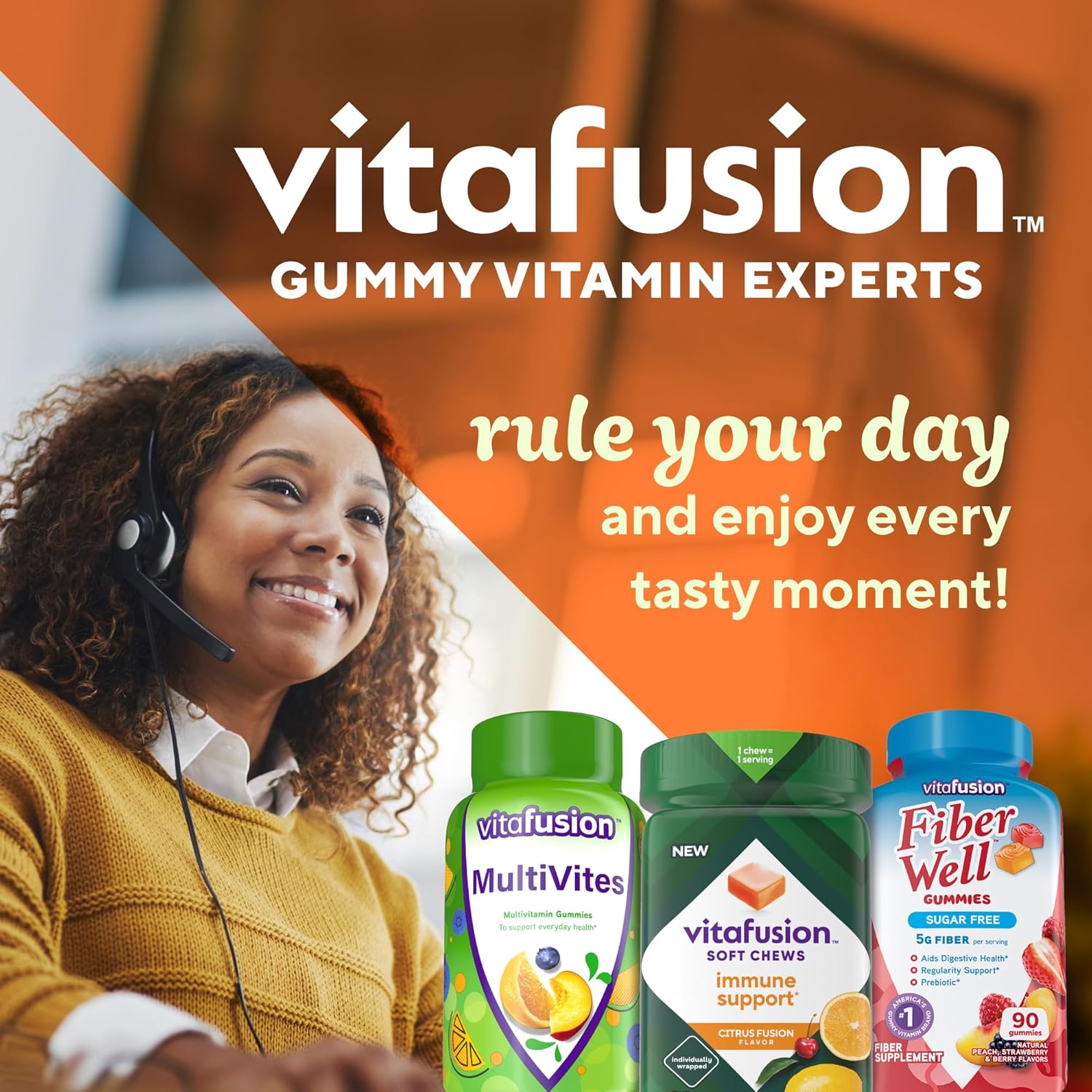 Vitafusion Soft Chews Immune Support Citrus Fusion Flavor, 30 Chews - Adult Chewable Vitamin C, Individually Wrapped - 30 Day Supply