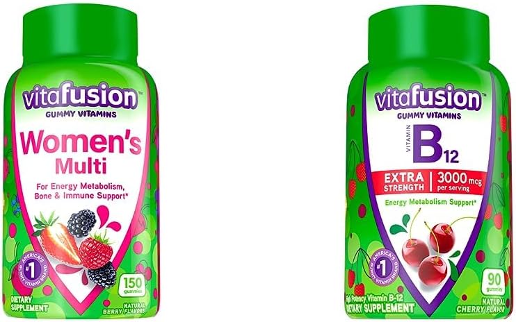 Vitafusion Women's Multivitamin Gummies (150 ct) & Extra Strength Vitamin B12 Gummies (90 ct)