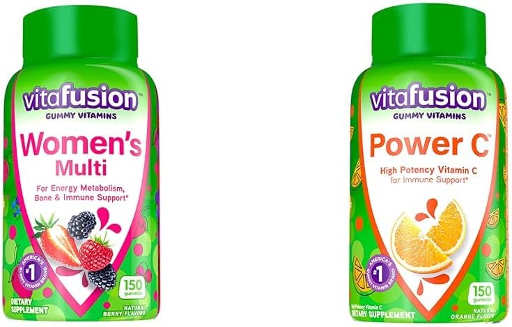 Vitafusion Women's Multivitamin & Power C Vitamin C Gummies - Immune Support, Orange Flavor, 282mg Vitamin C, 150ct, 50 Day Supply