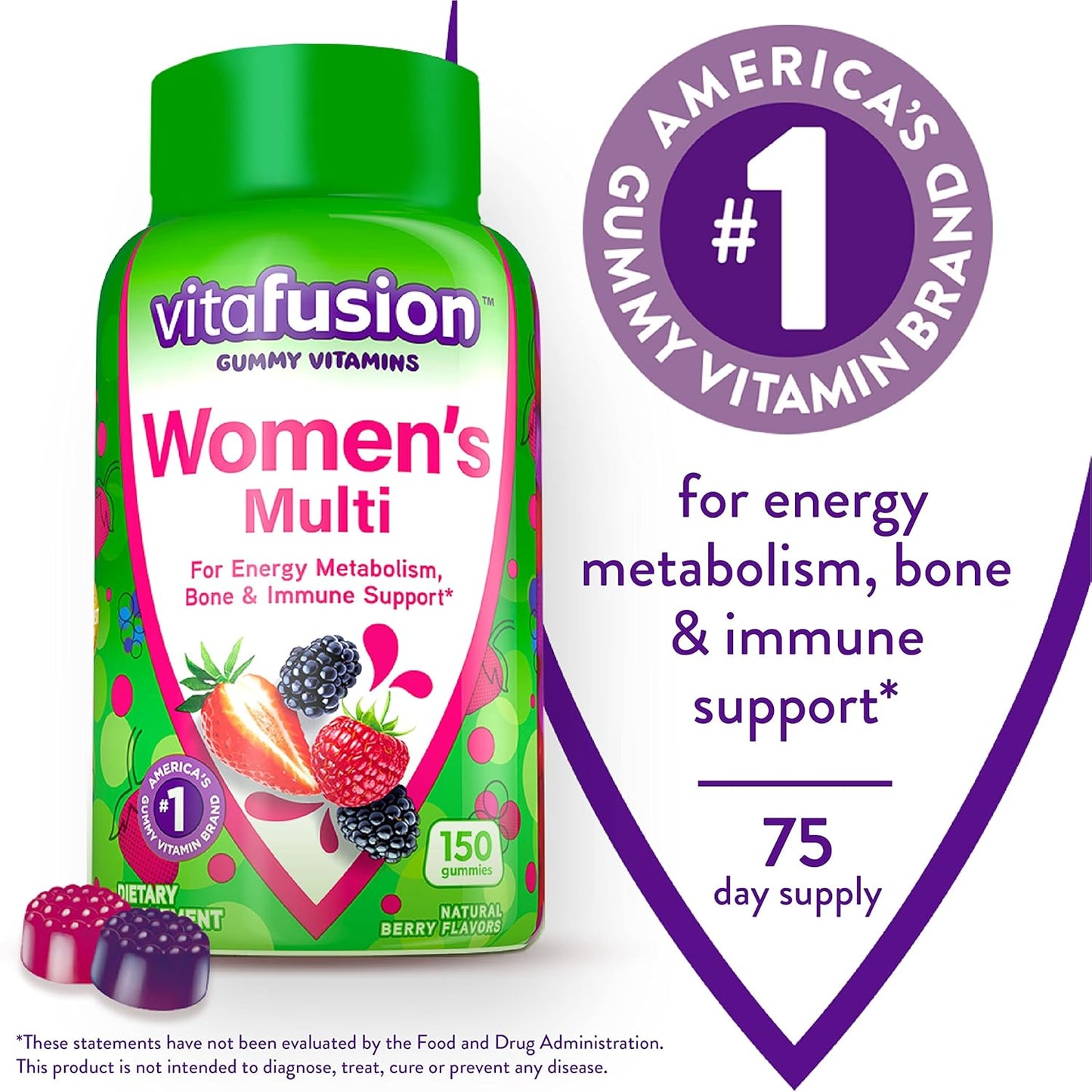 Vitafusion Women's Multivitamin & Power C Vitamin C Gummies - Immune Support, Orange Flavor, 282mg Vitamin C, 150ct, 50 Day Supply