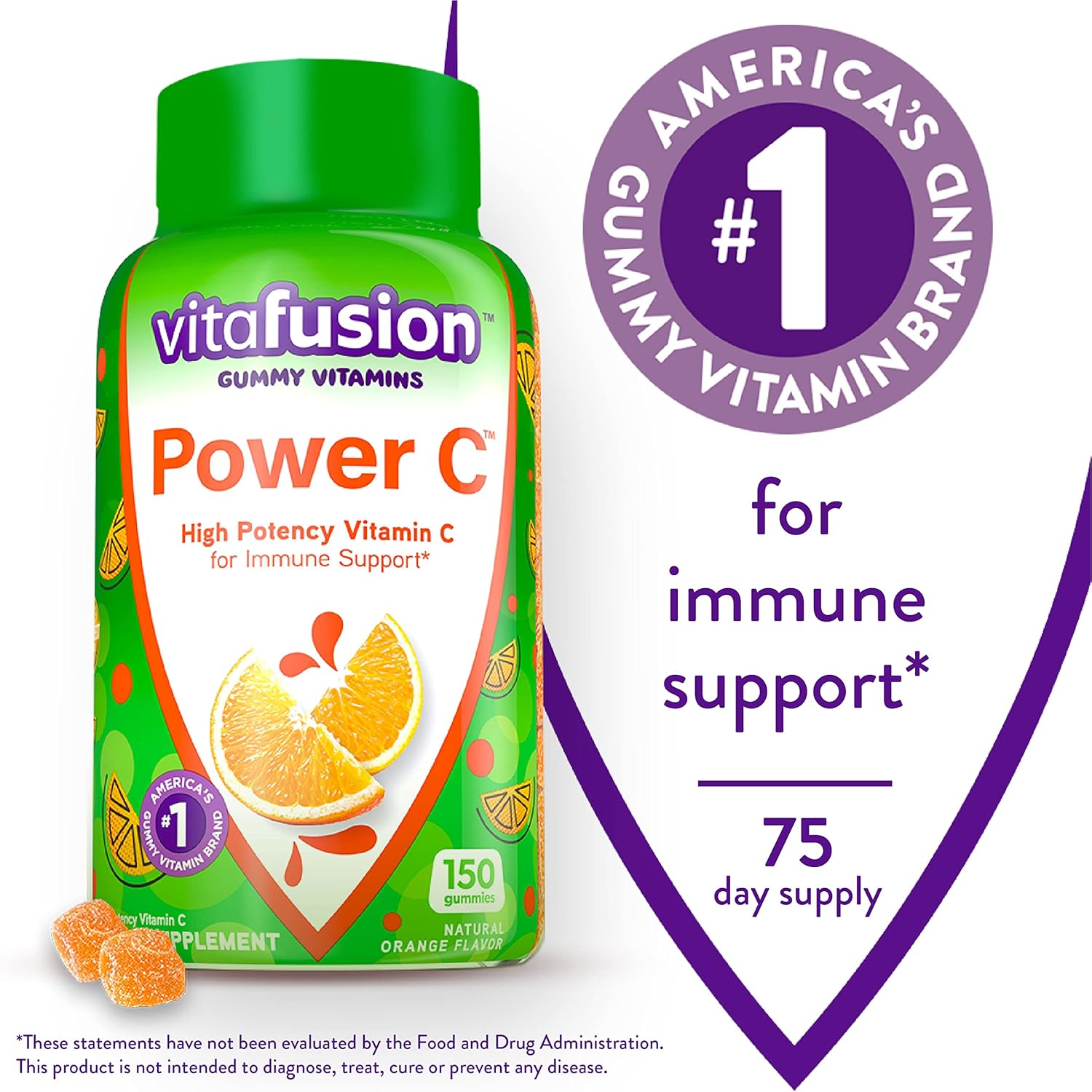Vitafusion Women's Multivitamin & Power C Vitamin C Gummies - Immune Support, Orange Flavor, 282mg Vitamin C, 150ct, 50 Day Supply