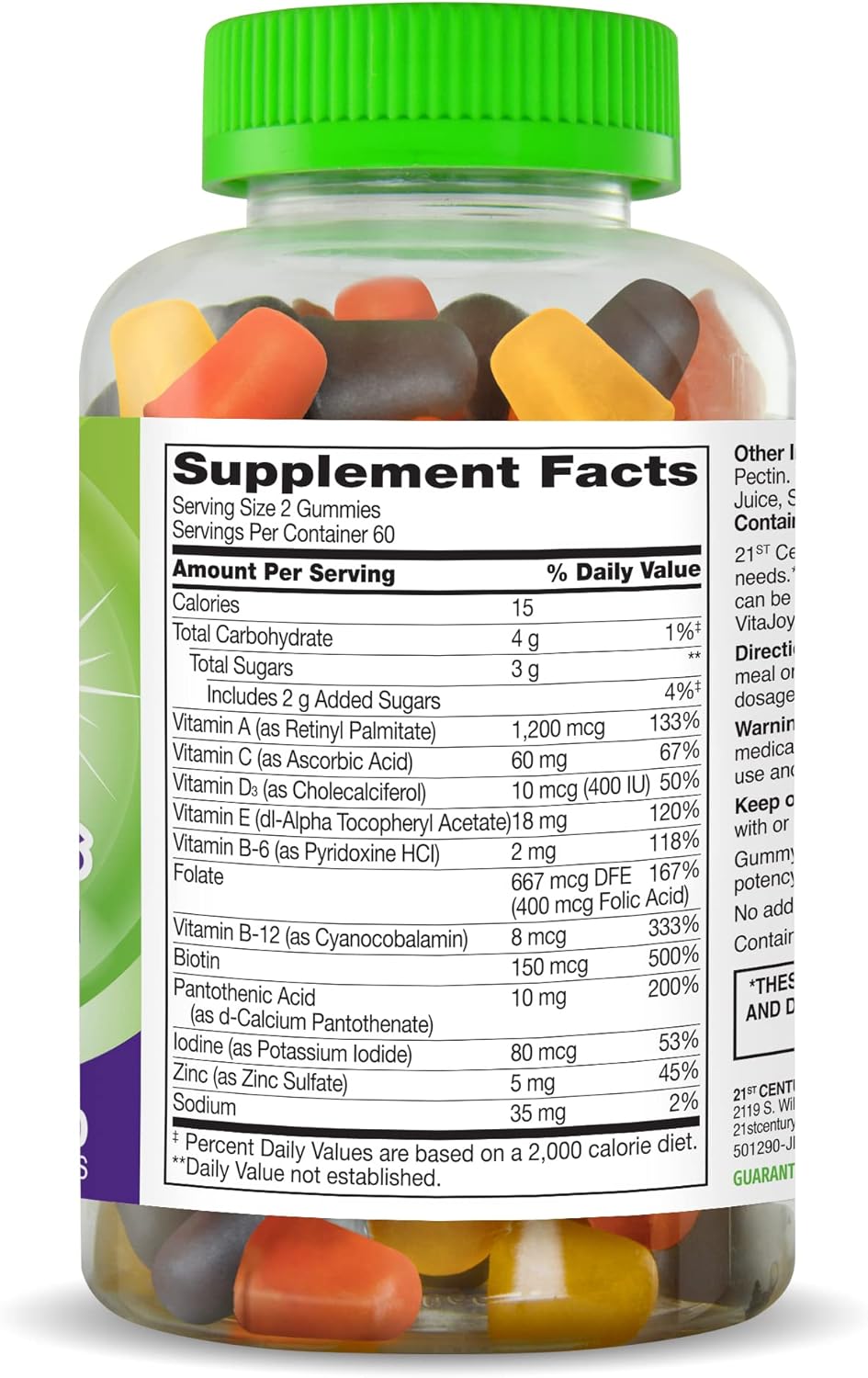 Vitajoy 21st Century Vitamin Gummies, Cherry & Strawberry Flavors, 120 Count