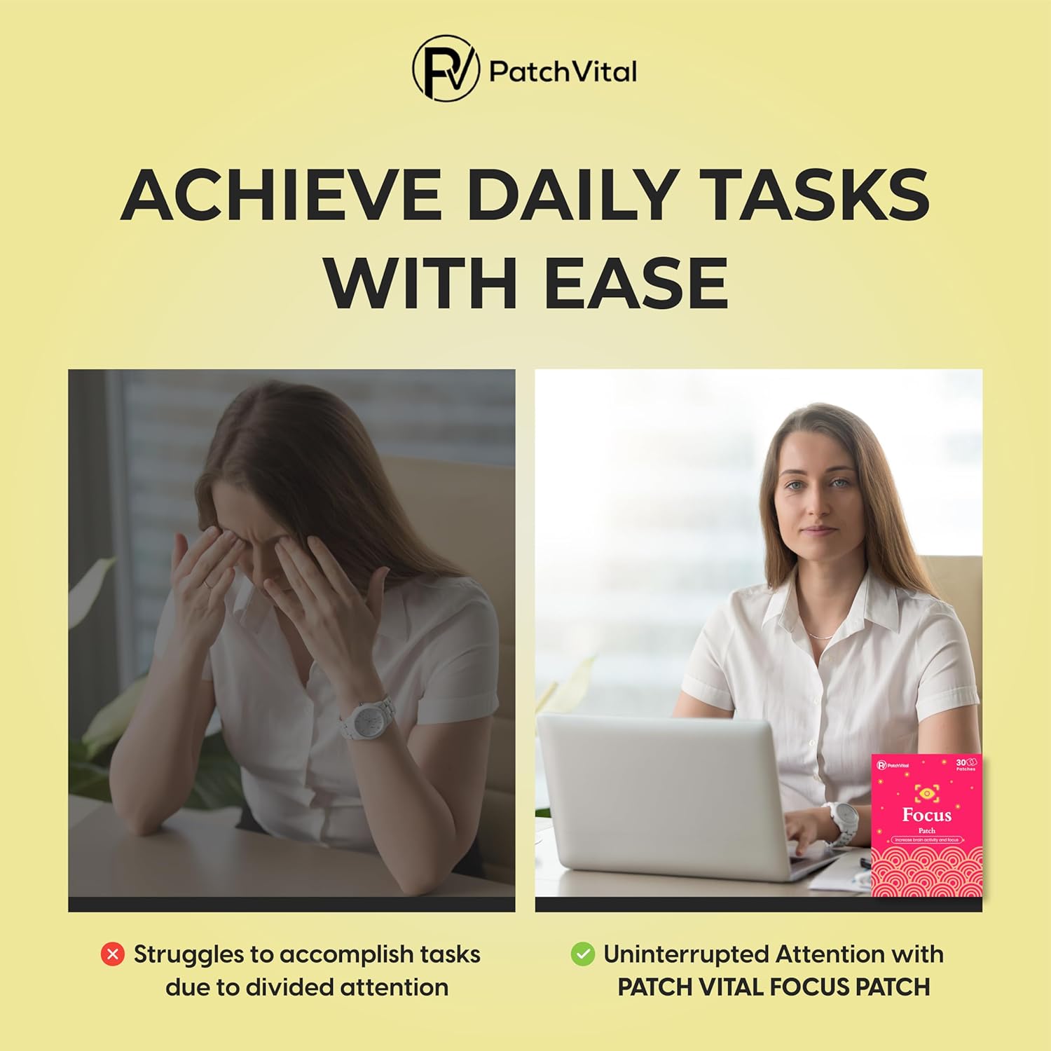 Vital Focus Patch | 30 Count Plant-Based Water Resistant Patches