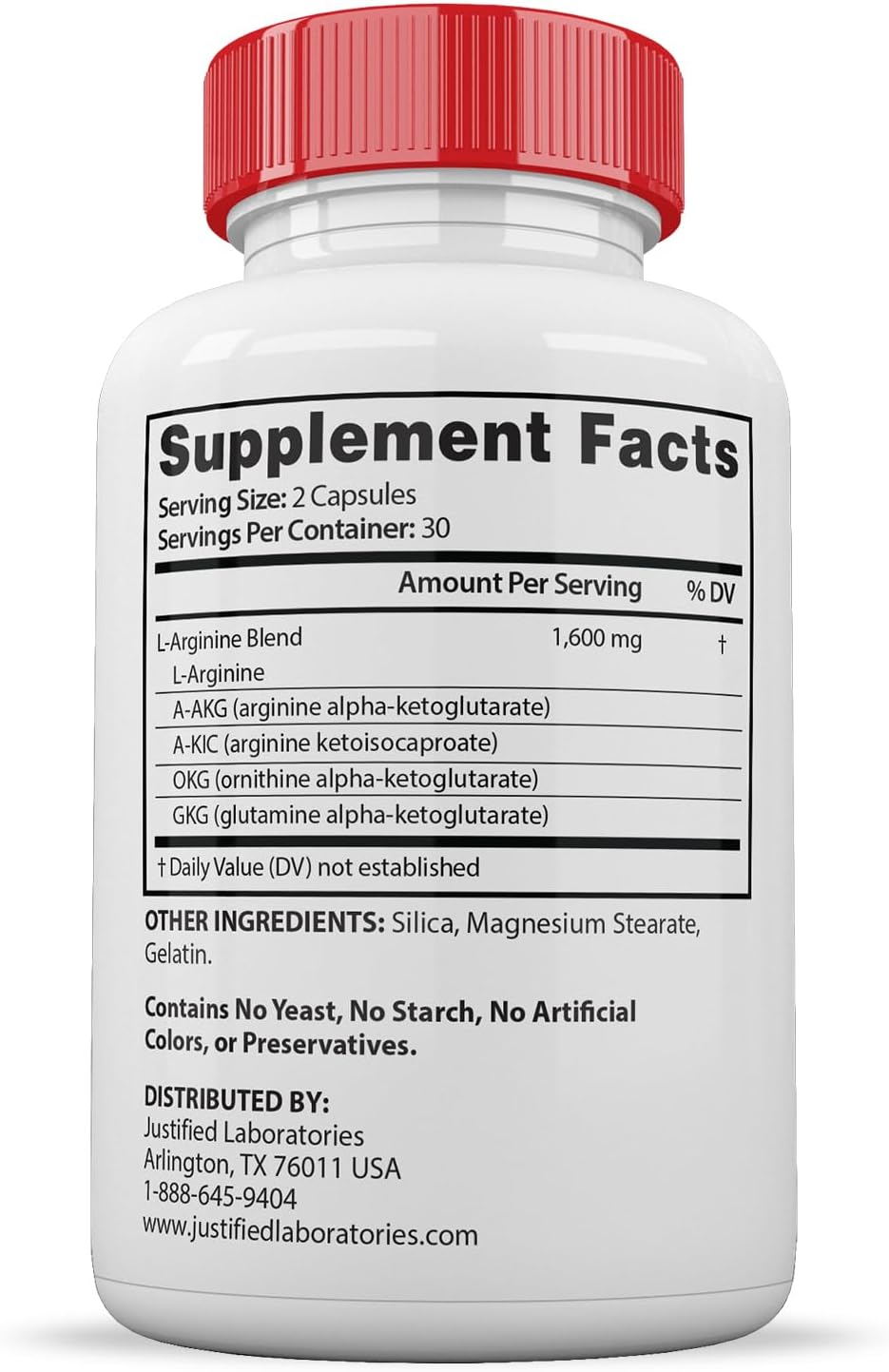 Vital Grow XL Extreme Pills 1600MG Premium Formula for Men's Health - 60 Capsules by Justified Laboratories