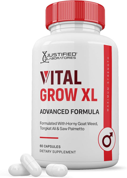 Vital Grow XL Pills 1484MG Advanced Formula for Men's Health - 60 Capsules by Justified Laboratories
