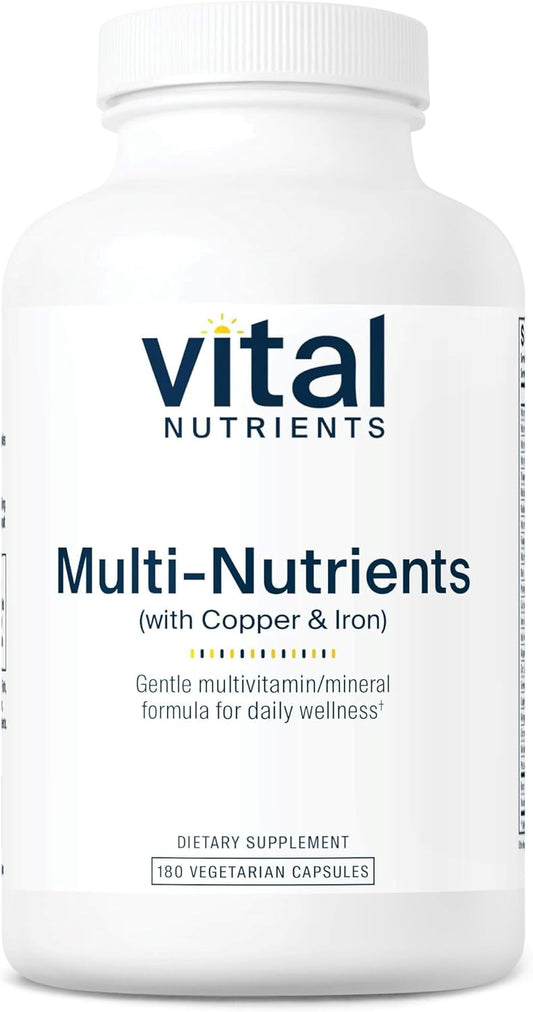 Vital Nutrients Multi-Nutrients 4 Capsules - Citrate/Malate Formula with Copper and Iron - Bioavailable Multi Vitamin/Mineral with Antioxidants - Non-GMO - 180 Count