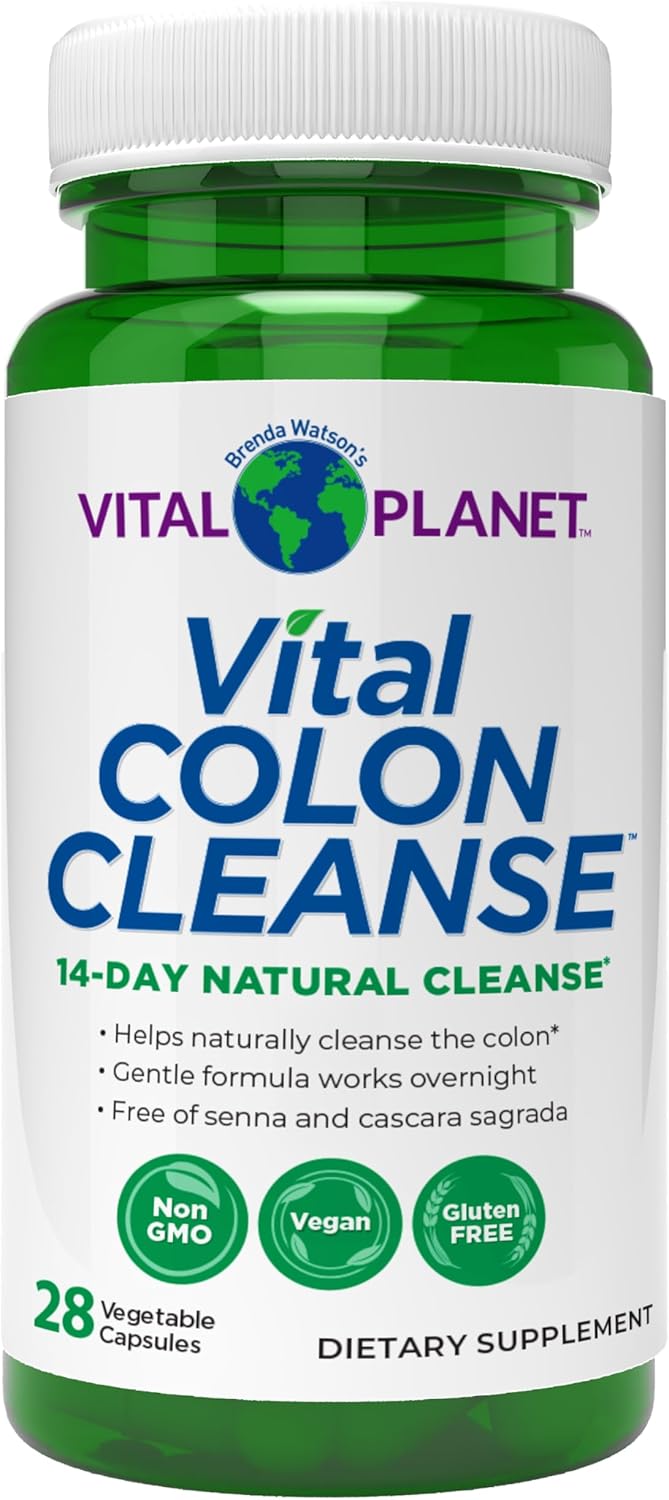 Vital Planet Colon Cleanse: 14-Day Detox for Digestive Health, Bloating, Constipation - 28 Capsules