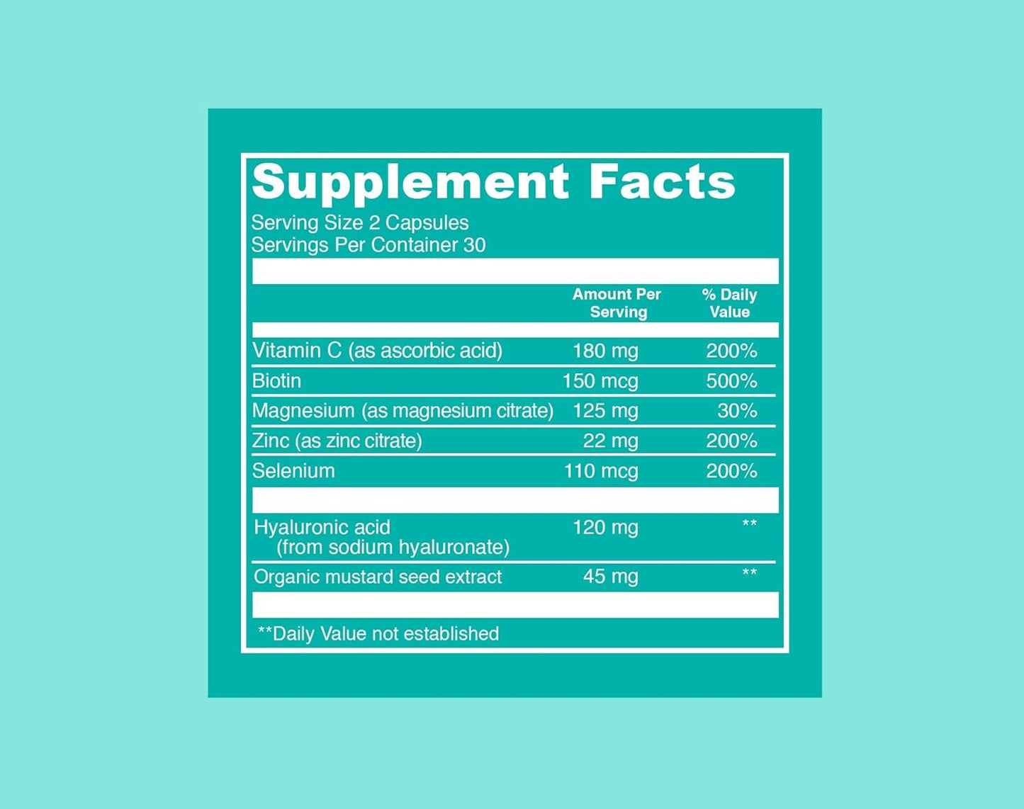 Vital Proteins Hyaluronic Acid Supplement with Biotin and Vitamin C - 60 Capsules