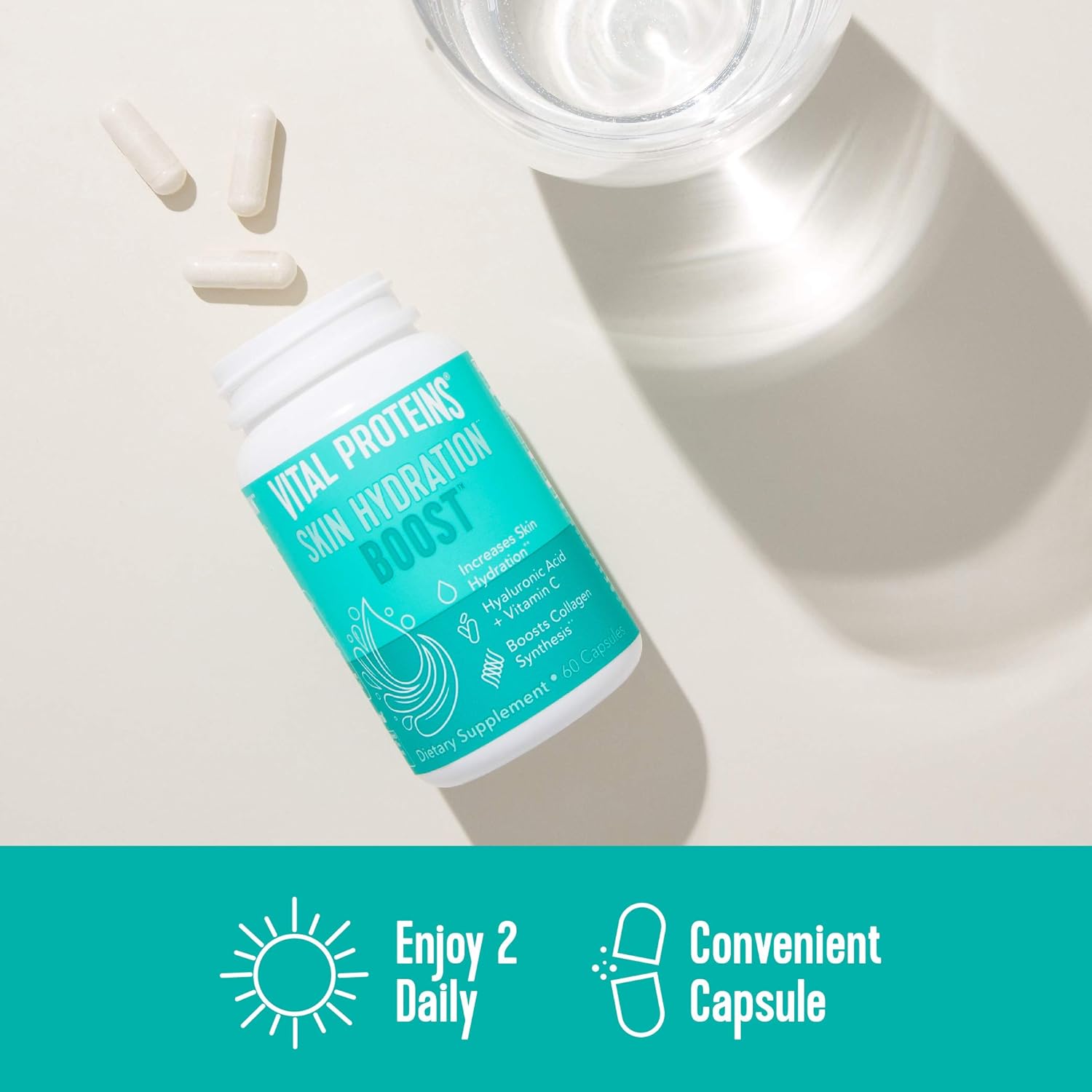 Vital Proteins Hyaluronic Acid Supplement with Biotin and Vitamin C - 60 Capsules