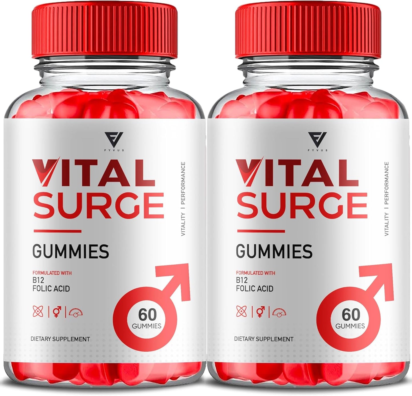 Vital Surge Gummies Max Strength Vitamin Support (2 Pack, 120 Gummies) - Fyvus Advanced Health Wellness Formula