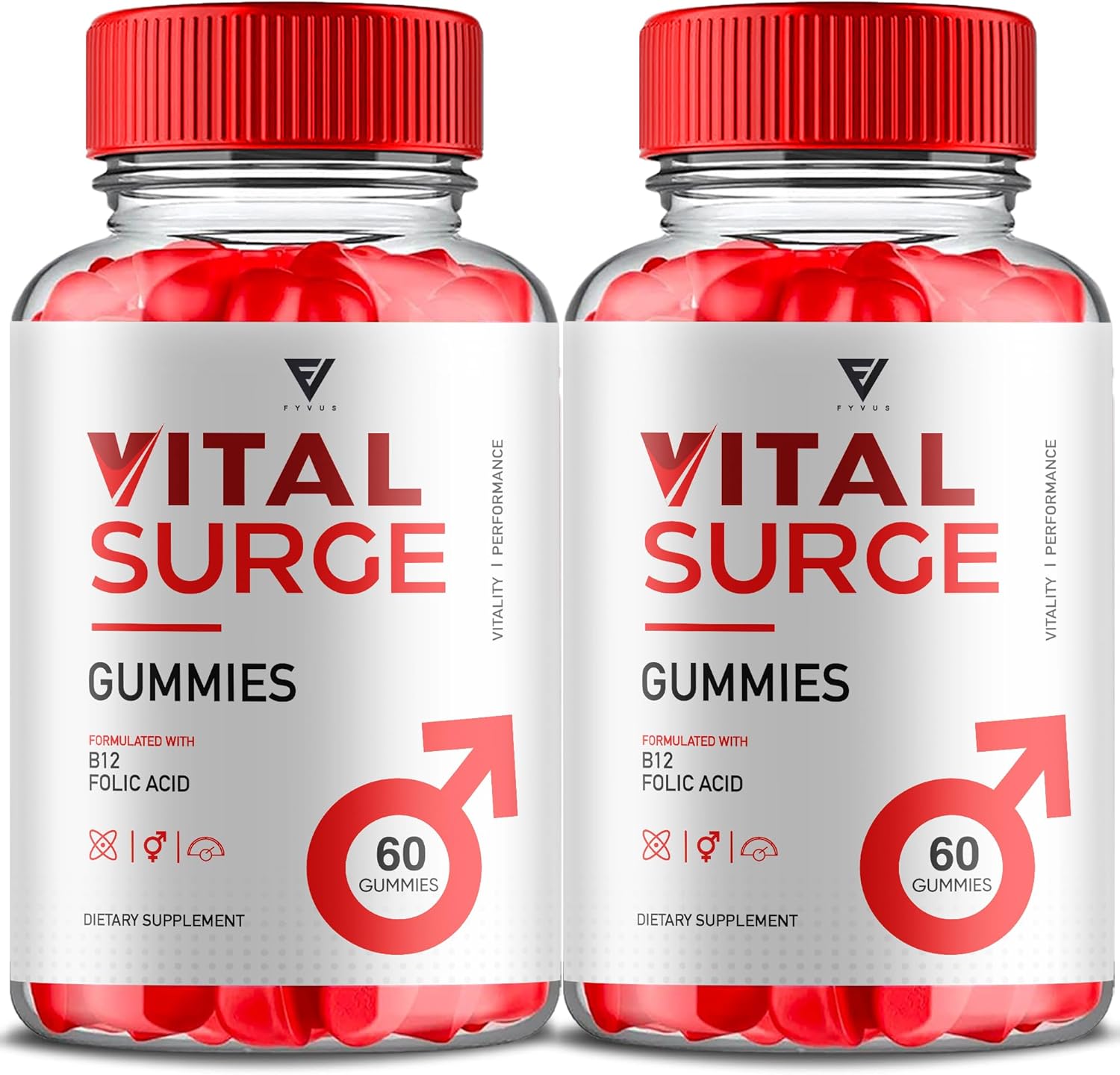 Vital Surge Gummies Max Strength Vitamin Support (2 Pack, 120 Gummies) - Fyvus Advanced Health Wellness Formula