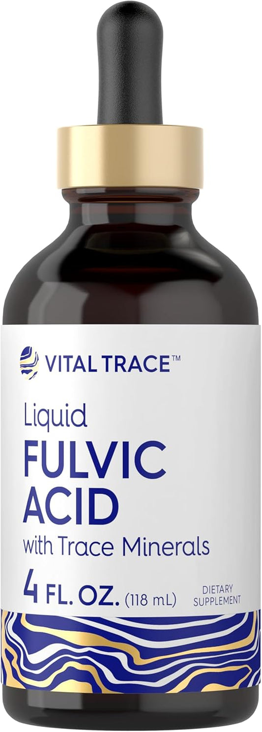 Vital Trace Fulvic Acid Drops - Liquid Trace Minerals Supplement 4 fl oz | Vegetarian, Non-GMO, Gluten Free