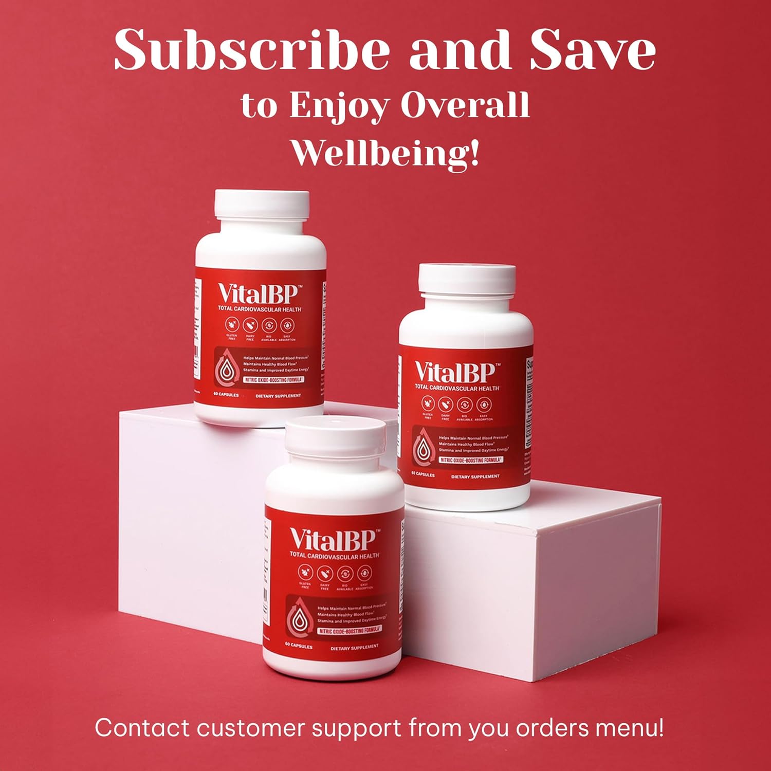 VitalBP - Supports Normal Blood Pressure, Blood Flow & Arteries - CoQ10, L-Citrulline, K2 & D3 - 60 Capsules