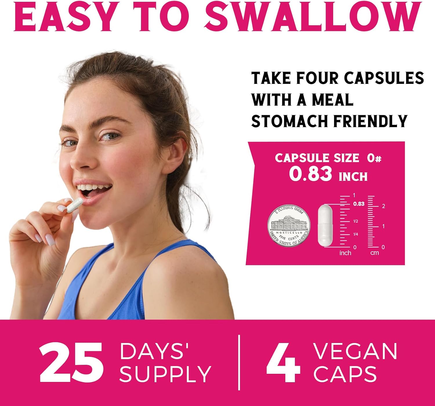 Vitalibre Inositol Supplement for Women - Myo-Inositol & D-Chiro Inositol Fertility Support, 40:1 Ratio, Hormone Balance, Ovarian Health - 100 Vegan Capsules