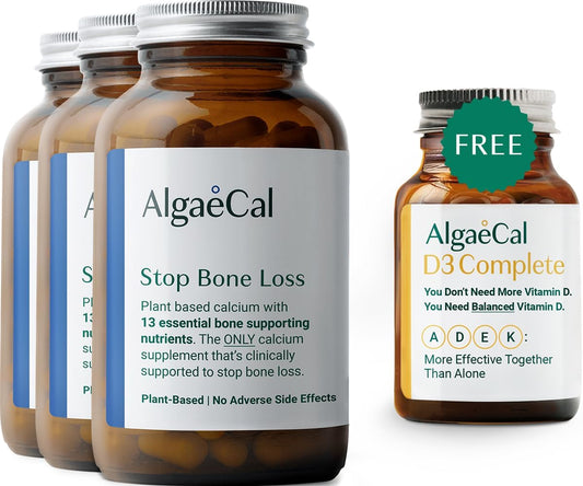 Vitality Bundle: AlgaeCal Plant-Based Calcium with Vitamin D3 - Stop Bone Loss, Support Immune & Whole Body Wellness