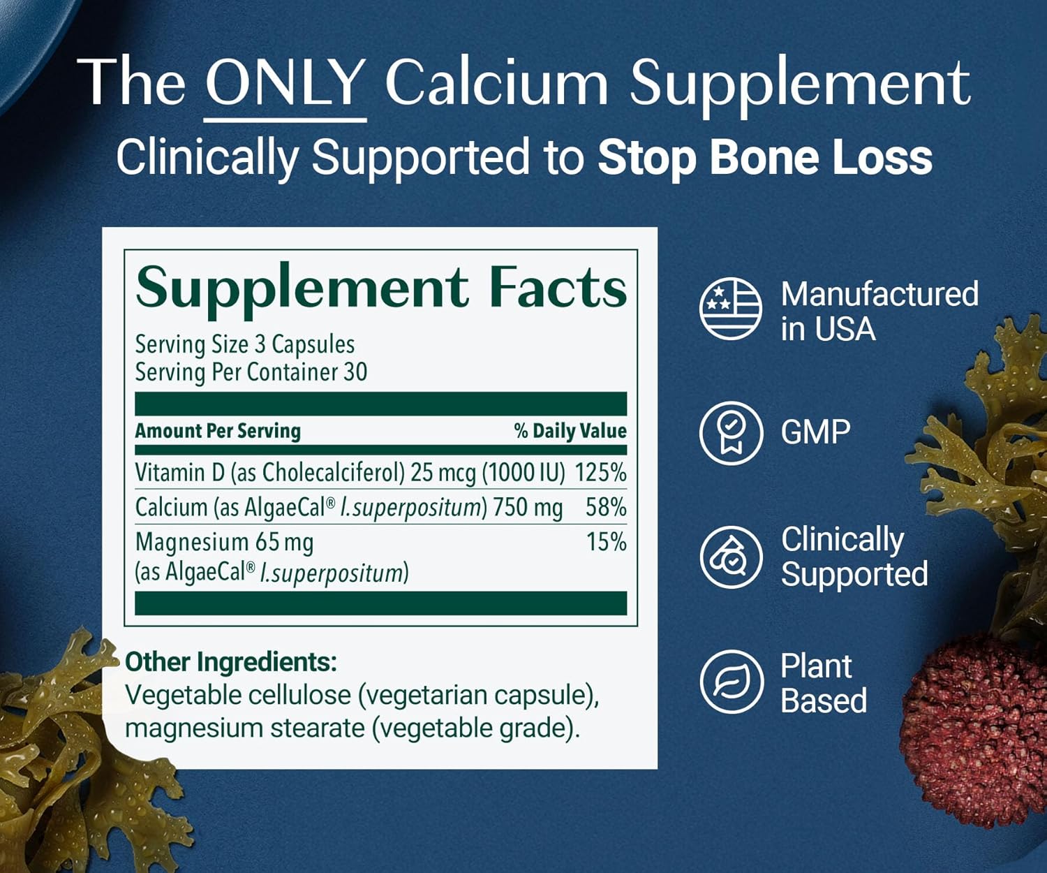Vitality Bundle: AlgaeCal Plant-Based Calcium with Vitamin D3 - Stop Bone Loss, Support Immune & Whole Body Wellness