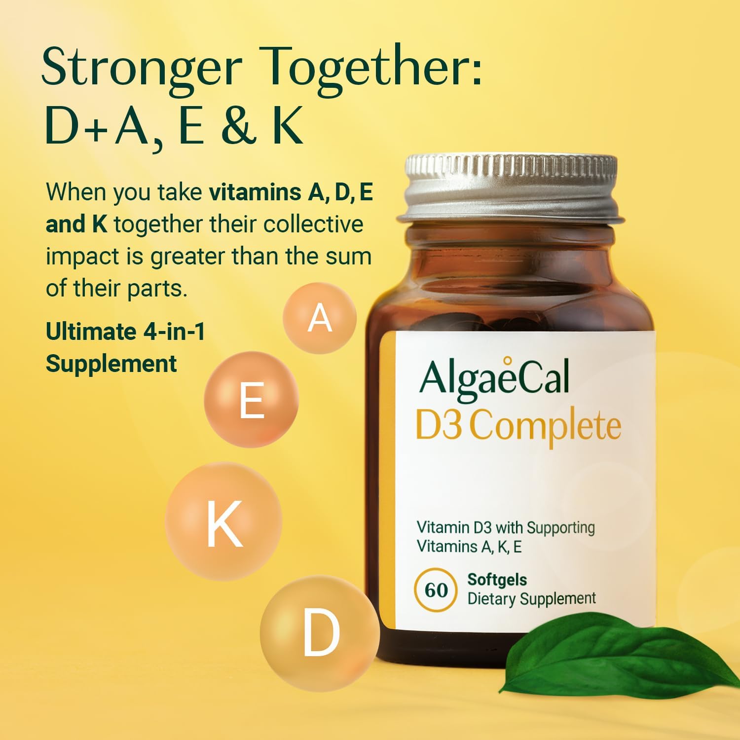 Vitality Bundle: AlgaeCal Plant-Based Calcium with Vitamin D3 - Stop Bone Loss, Support Immune & Whole Body Wellness
