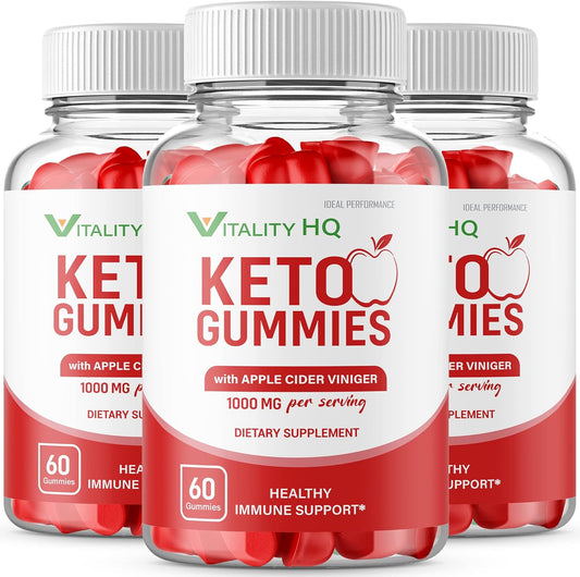 Vitality HQ Ketos & ACV Gummies for Ideal Performance (180 Gummies, 3 Pack)