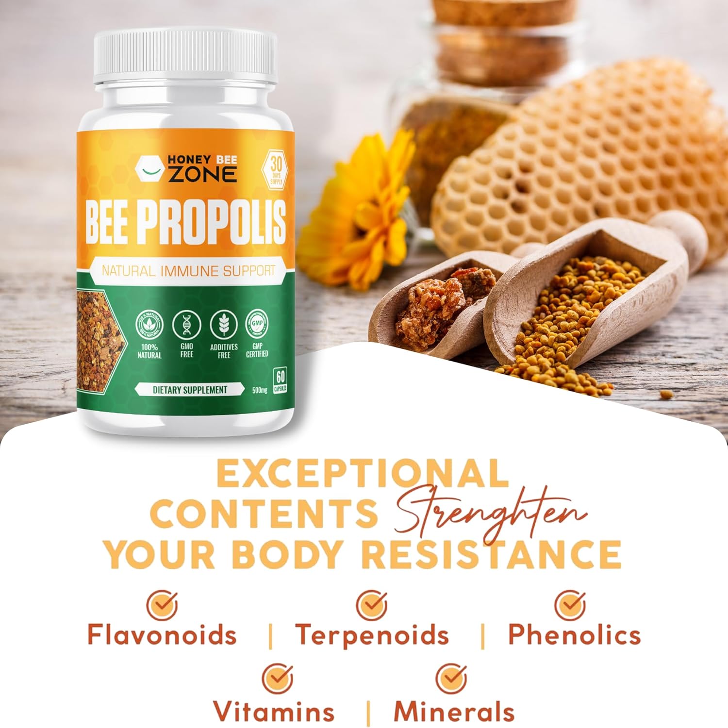 Vitality Pack: Bee Bread & Propolis Capsules from HONEYBEEZONE