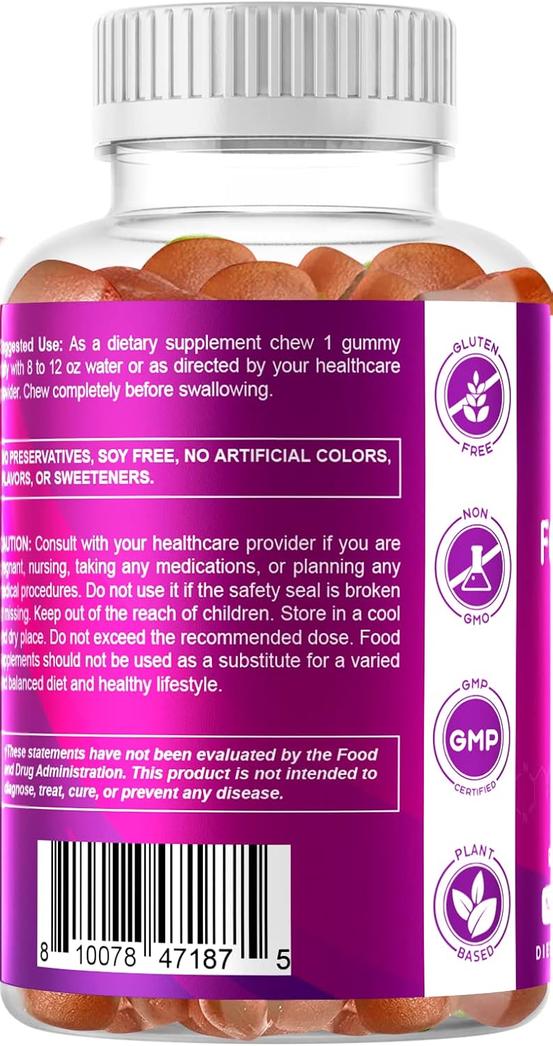 Vitamatic Folic Acid Gummies 1000 mcg - 2 Pack for Prenatal Health - Vegan Vitamin B9 Supplement - 120 Gummies - BoostGo Australia