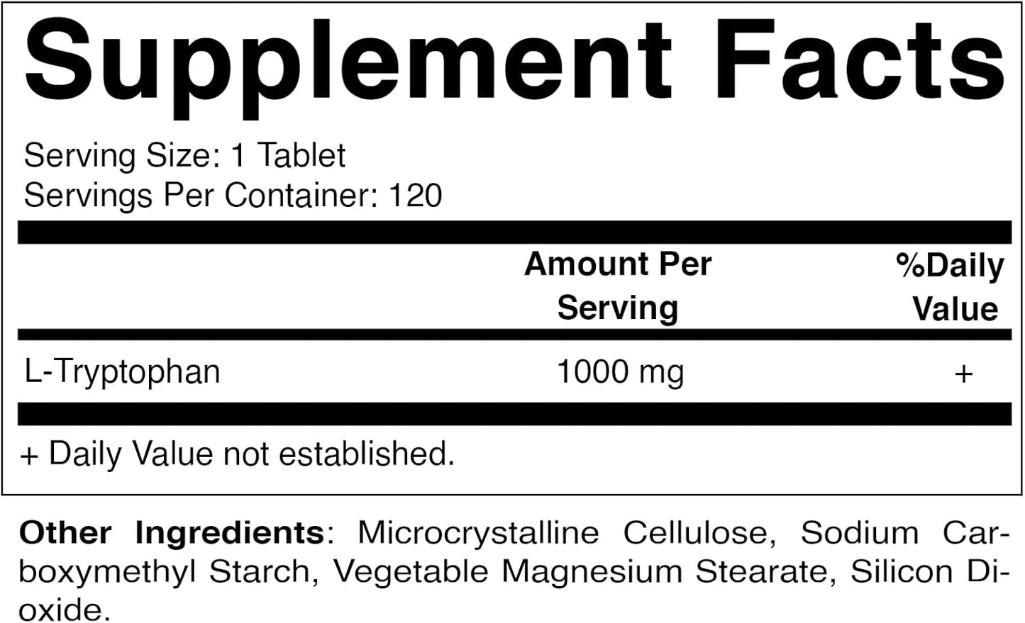 Vitamatic L-Tryptophan 1000mg 120 Tablets - 3 Bottles Pack for Mood & Relaxation