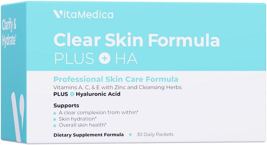 Vitamedica Clear Skin Formula with Hyaluronic Acid - 30 Daily Supplement Packets
