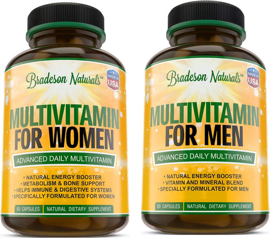Vitamin A C D E & B Complex Women's & Men's Multivitamin Supplement for Immune Support & Cardiovascular Health. Antioxidant & Natural Energy Booster.