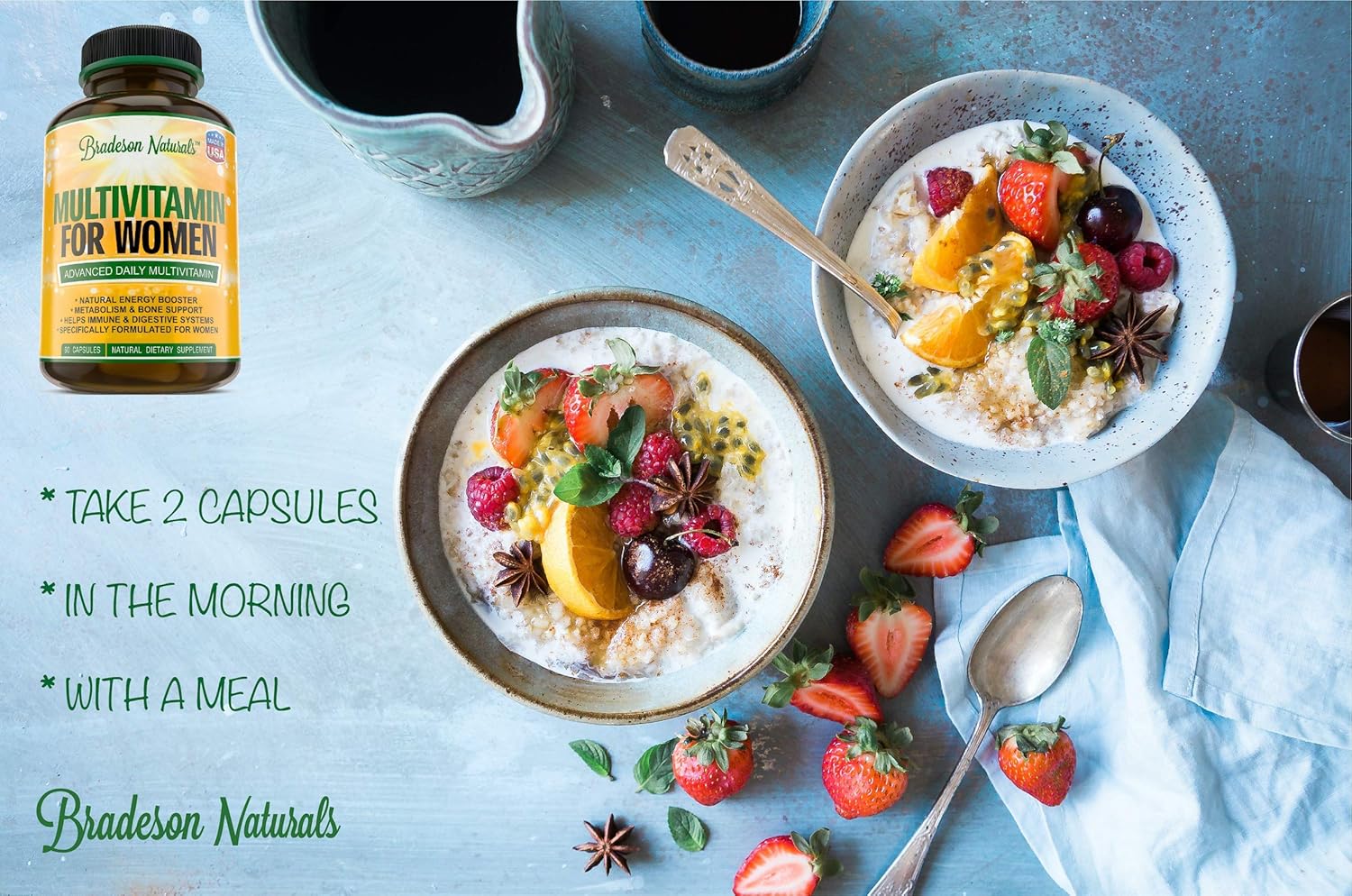 Vitamin A C D E & B Complex Women's & Men's Multivitamin Supplement for Immune Support & Cardiovascular Health. Antioxidant & Natural Energy Booster.