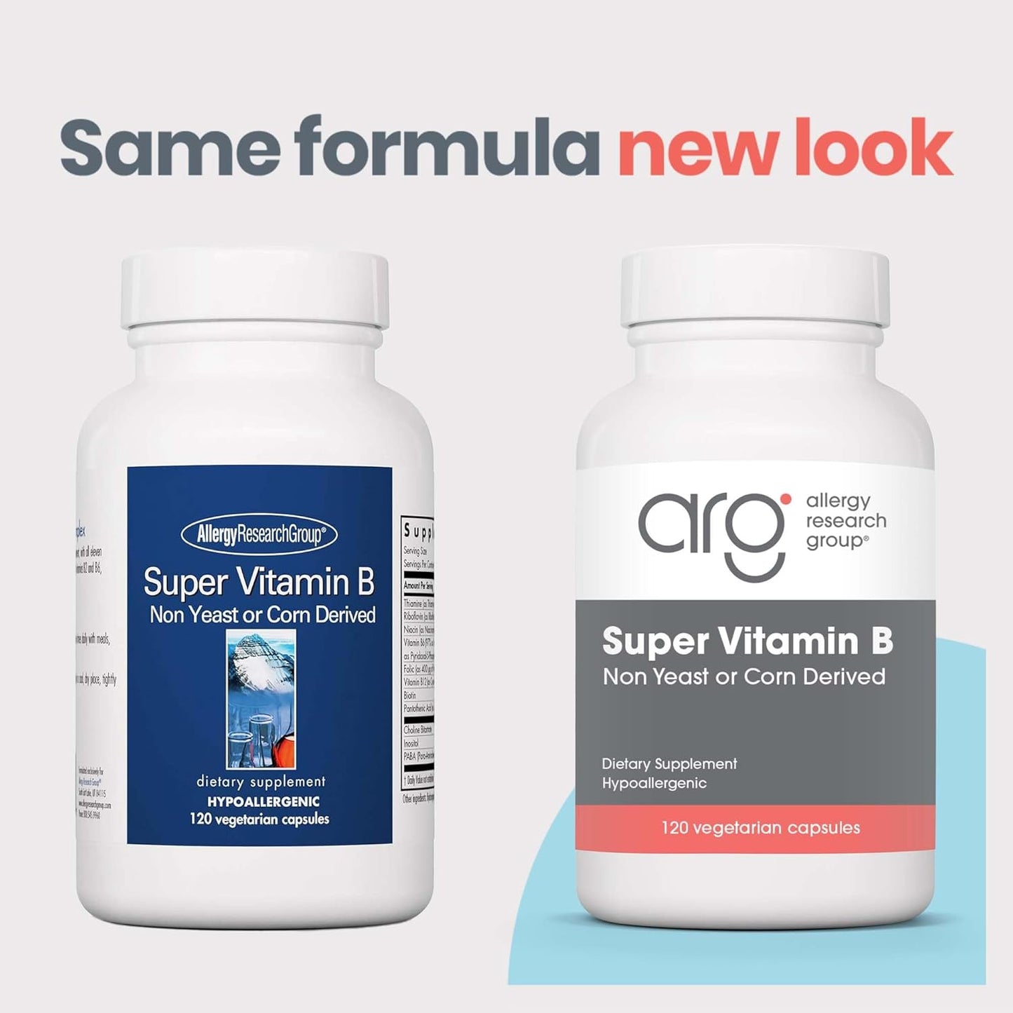 Vitamin B Complex Supplement for Men and Women - 120 Vegetarian Capsules with Vitamin B12 and B6, Corn-Free and Yeast-Free