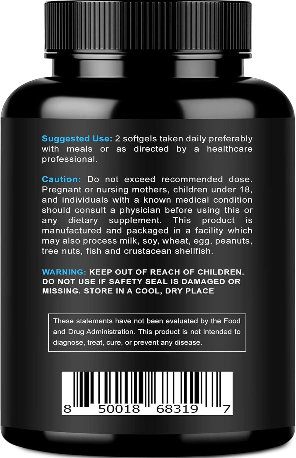 Vitamin B Complex with Omega 3 Fish Oil - B1, B2, B3, B5, B6, B7, B9, B12, Biotin - 2000mg Fish Oil, 800mg EPA, 600mg DHA - Energy, Immunity, Joint, Brain, Heart Support