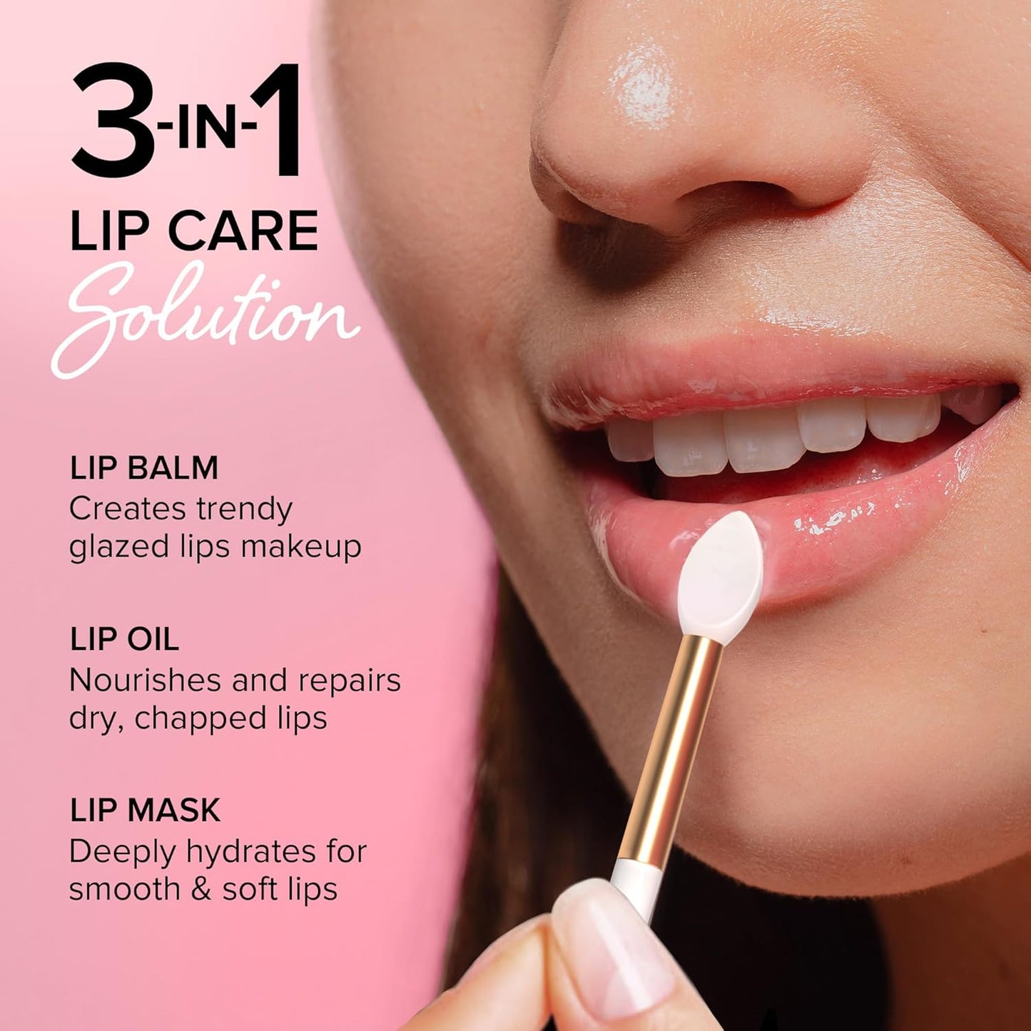 Vitamin B1 Thiamine Gummies, Lip Mask, Face Moisturizer Bundle with A, E, D, C Vitamins, Collagen, Hyaluronic Acid, and Retinol - Skin, Nails, Hair Care Kit for Anti-Aging & Dry Lips