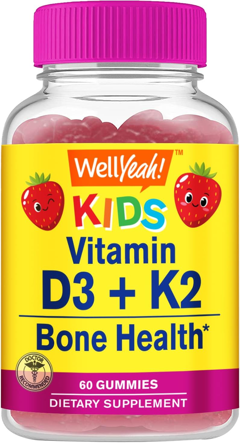 Vitamin B12 Kids and Vitamin D3+K2 Kids Gummies Bundle - Gluten and GMO Free Chewable Gummy Supplement