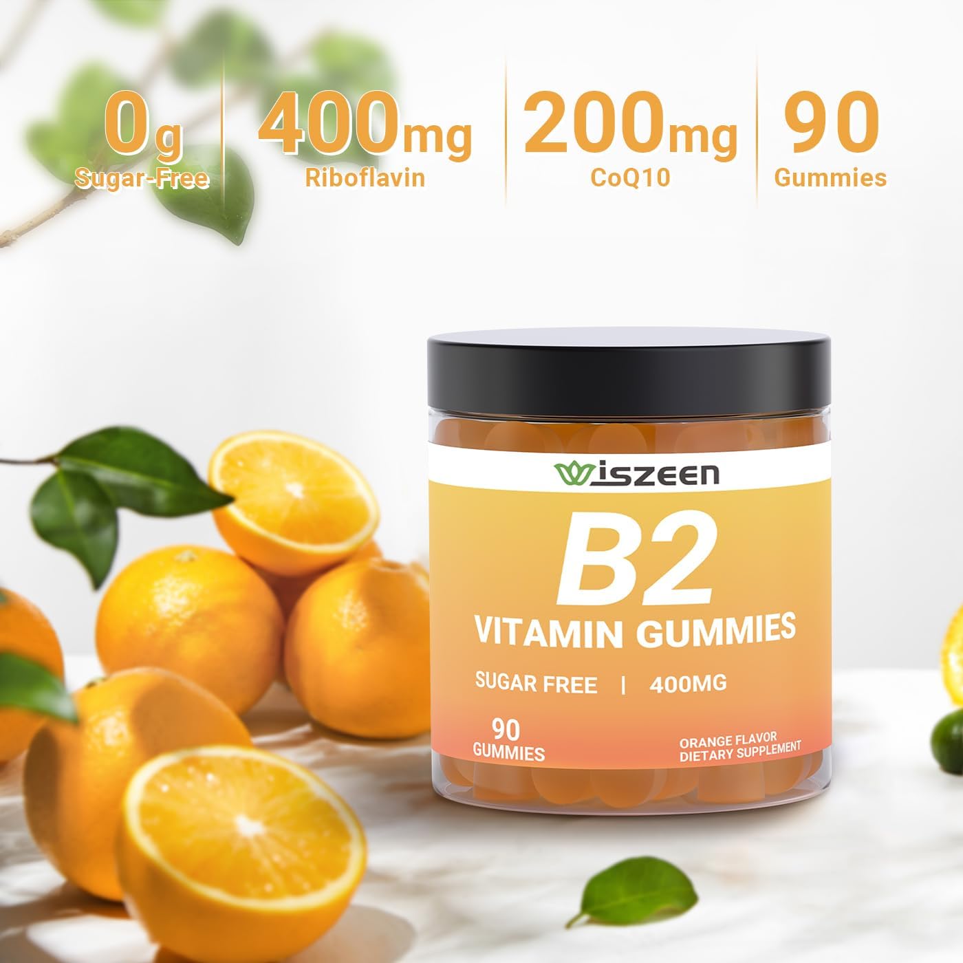 Vitamin B2 Gummies with Riboflavin 400mg for Kids & Adults - B2 Vitamins Supplement with Magnesium and CoQ10