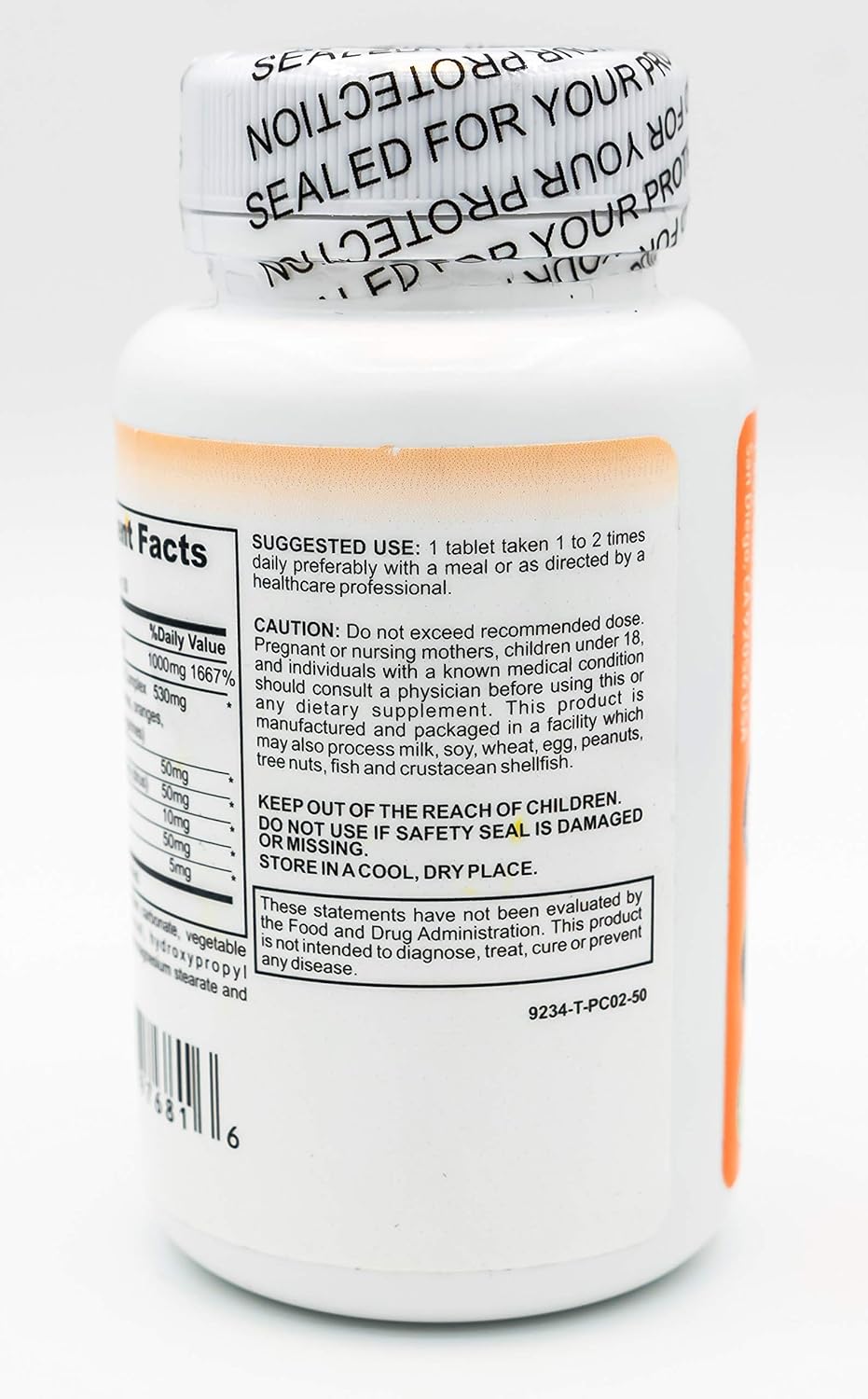 Vitamin C 1000 MG with Rose Hips Tablets for Ear and Eye Health, Immune Support, Iron Absorption - Made in USA in FDA Registered Facility - Gluten Free for Seniors