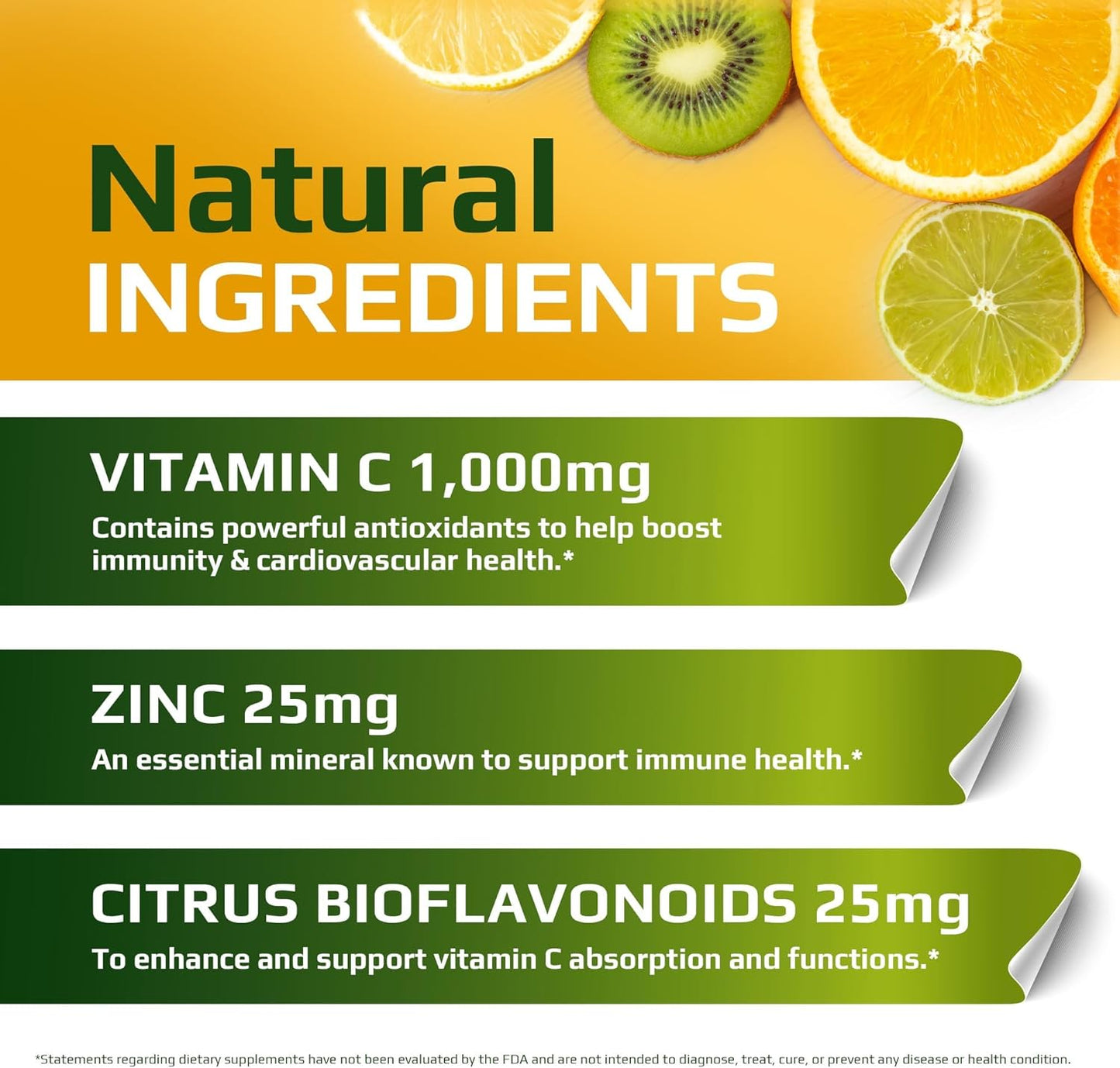 Vitamin C 1000mg with Zinc and Citrus Bioflavonoids - Non-GMO & Gluten Free - 120 Vegan Capsules by Muscle Food Labs