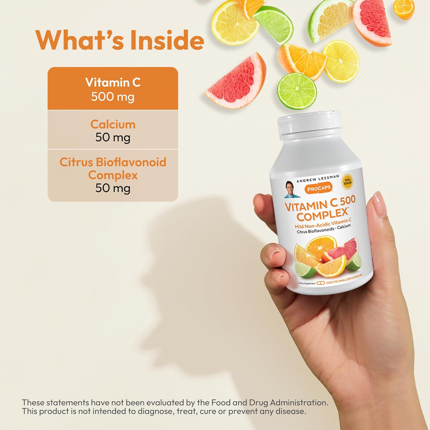 Vitamin C 500 Complex Capsules with Citrus Bioflavonoids - Non-Acidic Immune Support Formula for Anti-Oxidant Benefits, Easy to Swallow Size - BoostGo Australia